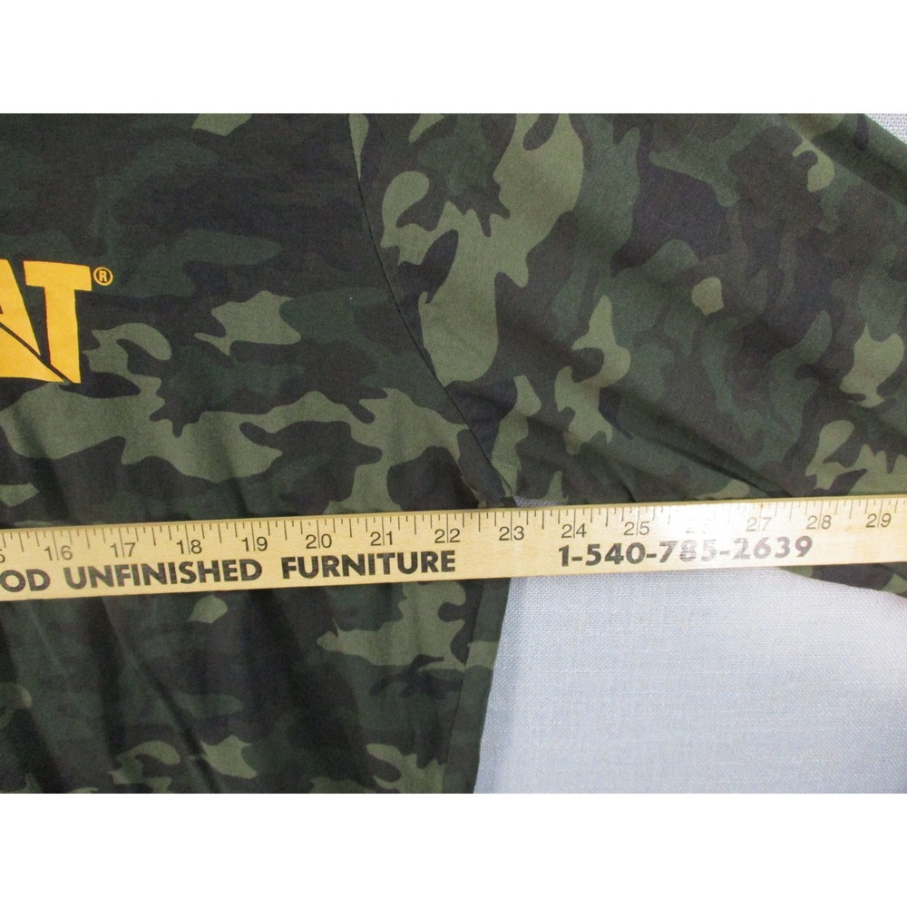 Caterpillar Mens Camo Long Sleeve Graphic T-Shirt CAT Logo Green XL - Picture 6 of 10